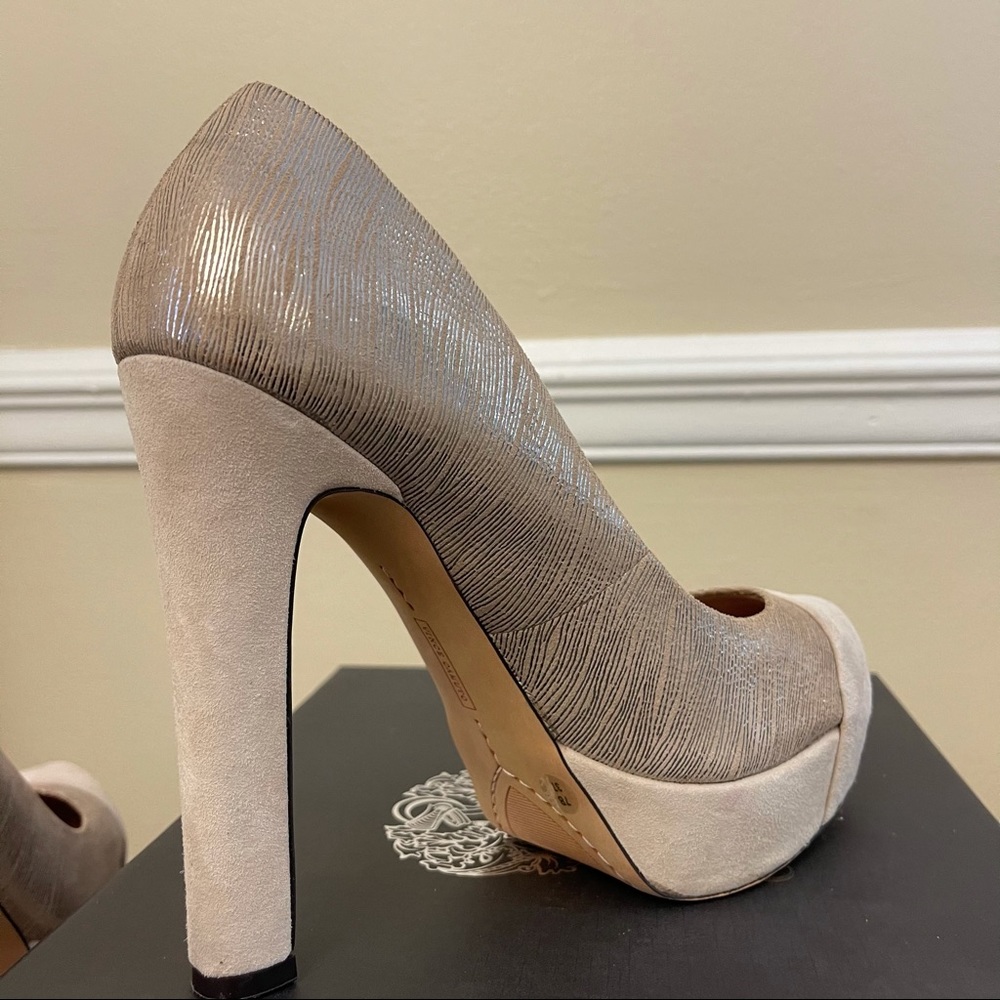 Vince Camuto Platform Shimmer and Suede Shoe